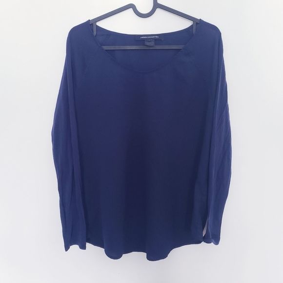 ✨2FOR15$✨French Connection Dark Blue/Navy Long sleeve T-Shirt - Picture 7 of 9